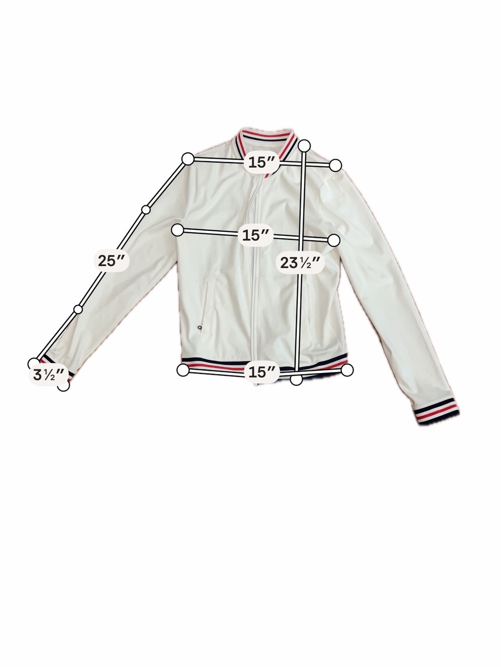Gg Blue White Performance Bomber Jacket Red Navy Stripe Golf Tennis Preppy Small - Picture 2 of 6